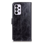Custodia per cellulare in pelle a vibrazione orizzontale con struttura retrò Crazy Horse con supporto e slot per schede, cornice per foto e portafoglio, For Samsung Galaxy A33 5G