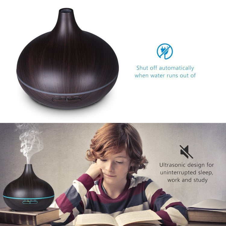 Umidificatore a bocca appuntita per macchina per fragranze in legno da 400 ml con luce a LED colorata, AU Plug, without Remote Control, UK Plug, with Remote Control