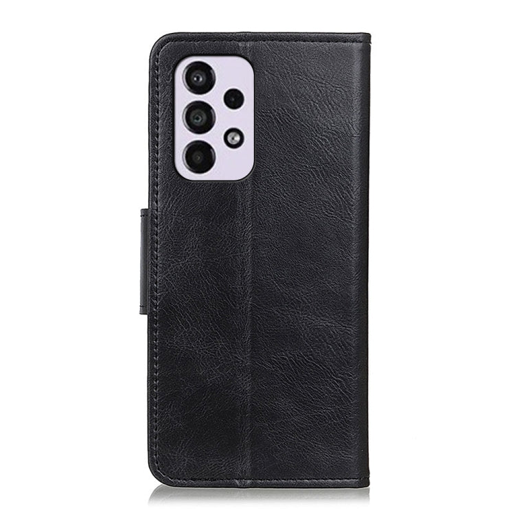 Custodia per telefono in pelle a conchiglia orizzontale con texture cavallo pazzo Mirren con supporto, slot per carte e portafoglio, For Samsung Galaxy A33 5G