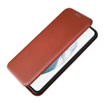 Custodia per telefono in pelle con vibrazione orizzontale magnetica in fibra di carbonio, For Samsung Galaxy S22, For Samsung Galaxy S22+