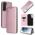 Custodia per telefono in pelle con vibrazione orizzontale magnetica in fibra di carbonio, For Samsung Galaxy S22, For Samsung Galaxy S22+