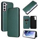 Custodia per telefono in pelle con vibrazione orizzontale magnetica in fibra di carbonio, For Samsung Galaxy S22, For Samsung Galaxy S22+