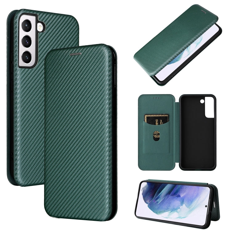 Custodia per telefono in pelle con vibrazione orizzontale magnetica in fibra di carbonio, For Samsung Galaxy S22, For Samsung Galaxy S22+