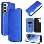 Custodia per telefono in pelle con vibrazione orizzontale magnetica in fibra di carbonio, For Samsung Galaxy S22, For Samsung Galaxy S22+