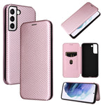 Custodia per telefono in pelle con vibrazione orizzontale magnetica in fibra di carbonio, For Samsung Galaxy S22, For Samsung Galaxy S22+