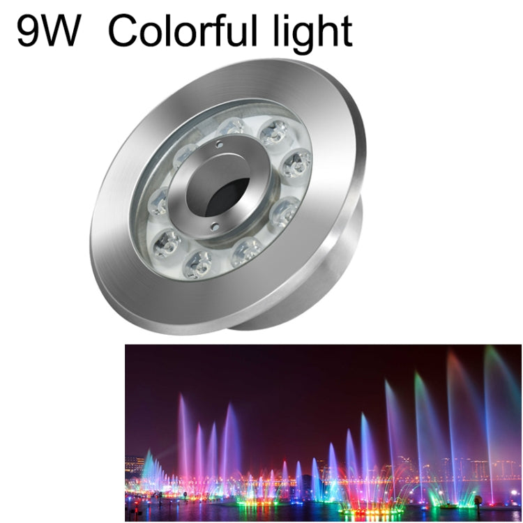 Luce subacquea fontana LED multicolore acciaio inox