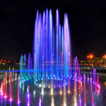 Luce subacquea fontana LED multicolore acciaio inox