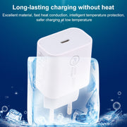 Caricabatterie da viaggio SDC-20W PD USB-C / Type-C + set di cavi dati da 1 m 20 W USB-C / Type-C a 8 pin,, EU Plug, US Plug