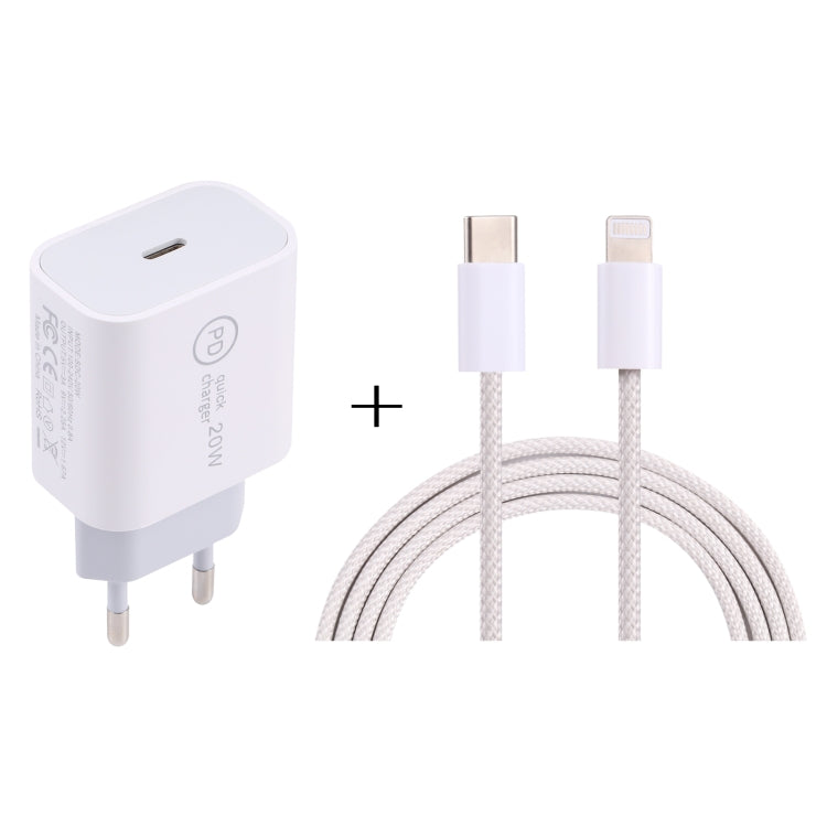 Caricabatterie da viaggio 20W USB-C PD con set cavi 1m