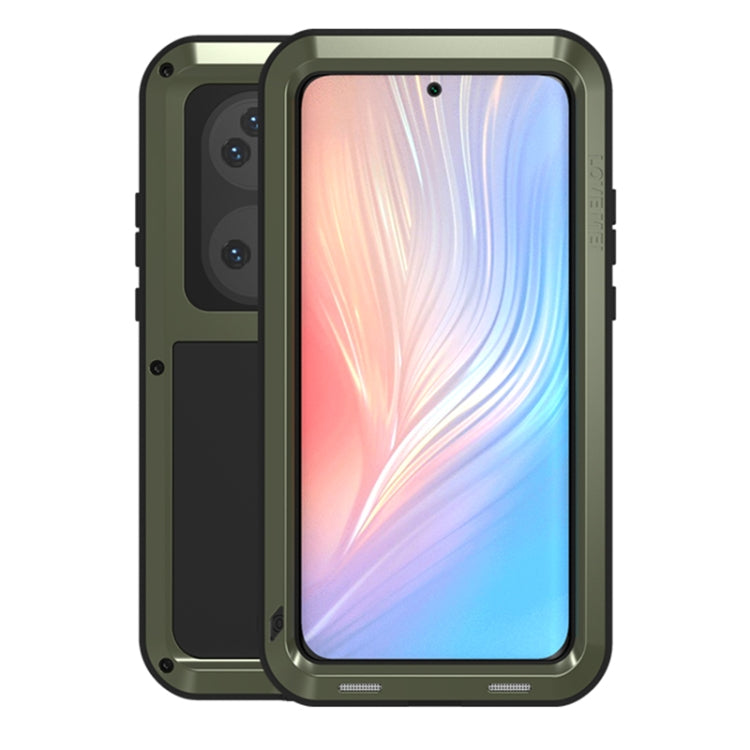 Custodia protettiva antipolvere impermeabile antiurto in metallo LOVE MEI senza vetro, For Huawei P50 Pro