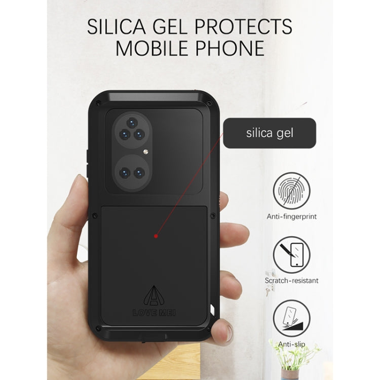 Custodia protettiva antipolvere impermeabile antiurto in metallo LOVE MEI senza vetro, For Huawei P50 Pro