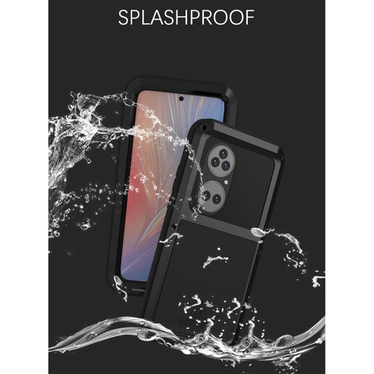 Custodia protettiva antipolvere impermeabile antiurto in metallo LOVE MEI senza vetro, For Huawei P50 Pro