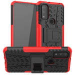 Custodia per telefono in TPU + PC antiurto con trama di pneumatici con supporto, For Motorola Moto G Pure
