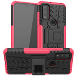 Custodia per telefono in TPU + PC antiurto con trama di pneumatici con supporto, For Motorola Moto G Pure