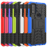 Custodia per telefono in TPU + PC antiurto con trama di pneumatici con supporto, For Motorola Moto G Pure