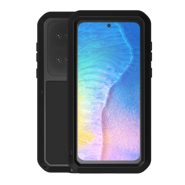 Custodia protettiva antipolvere impermeabile antiurto in metallo LOVE MEI con vetro, For Huawei P50, For Samsung Galaxy S21 FE