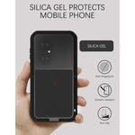 Custodia protettiva antipolvere impermeabile antiurto in metallo LOVE MEI con vetro, For Huawei P50, For Samsung Galaxy S21 FE