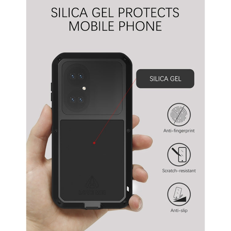 Custodia protettiva antipolvere impermeabile antiurto in metallo LOVE MEI con vetro, For Huawei P50, For Samsung Galaxy S21 FE