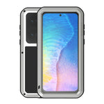 Custodia protettiva antipolvere impermeabile antiurto in metallo LOVE MEI con vetro, For Huawei P50, For Samsung Galaxy S21 FE