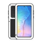 Custodia protettiva antipolvere impermeabile antiurto in metallo LOVE MEI con vetro, For Huawei P50, For Samsung Galaxy S21 FE