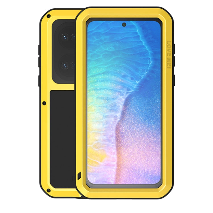 Custodia protettiva antipolvere impermeabile antiurto in metallo LOVE MEI con vetro, For Huawei P50, For Samsung Galaxy S21 FE