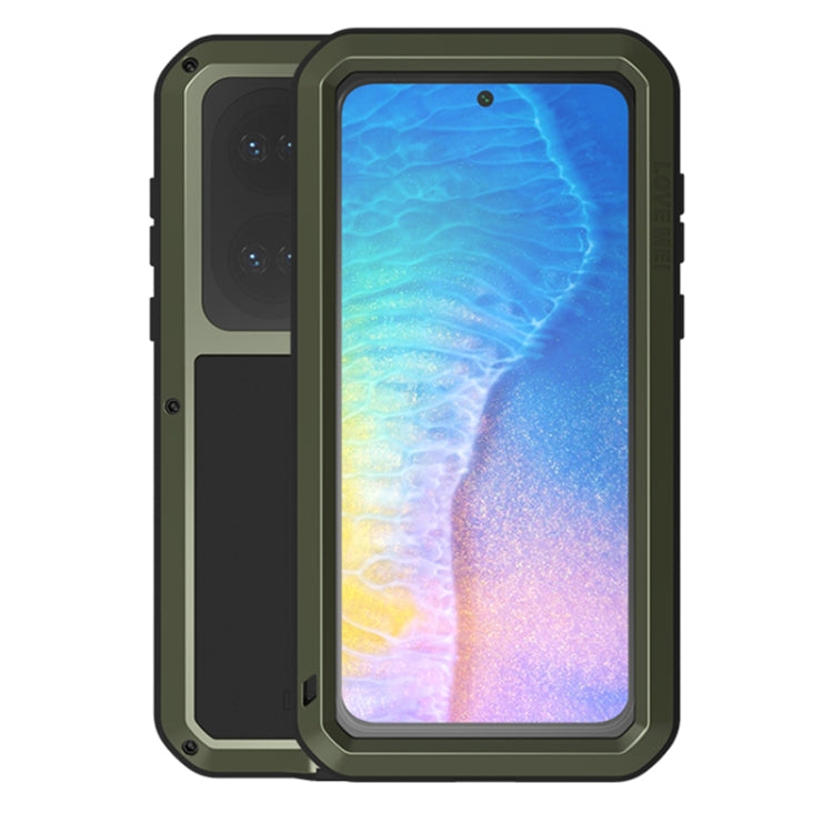 Custodia protettiva antipolvere impermeabile antiurto in metallo LOVE MEI con vetro, For Huawei P50, For Samsung Galaxy S21 FE