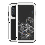 Custodia protettiva antipolvere impermeabile antiurto in metallo LOVE MEI con vetro, For Huawei P50, For Samsung Galaxy S21 FE