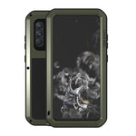 Custodia protettiva antipolvere impermeabile antiurto in metallo LOVE MEI con vetro, For Huawei P50, For Samsung Galaxy S21 FE