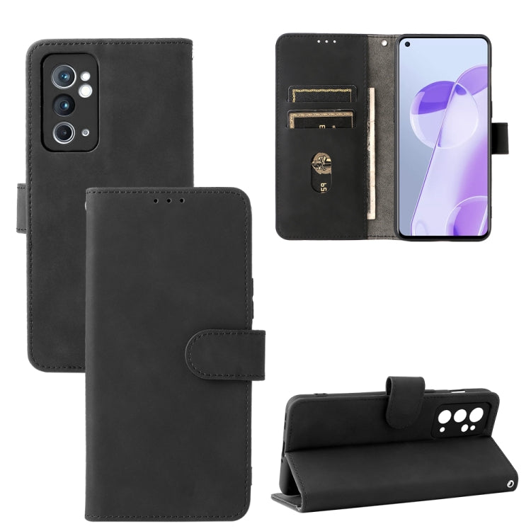 Custodia per cellulare in pelle tinta unita con pelle in tinta unita con fibbia magnetica, For OnePlus 9RT 5G