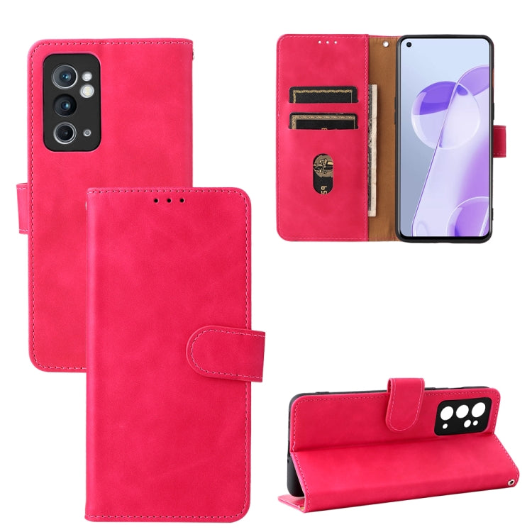 Custodia per cellulare in pelle tinta unita con pelle in tinta unita con fibbia magnetica, For OnePlus 9RT 5G
