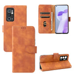 Custodia per cellulare in pelle tinta unita con pelle in tinta unita con fibbia magnetica, For OnePlus 9RT 5G