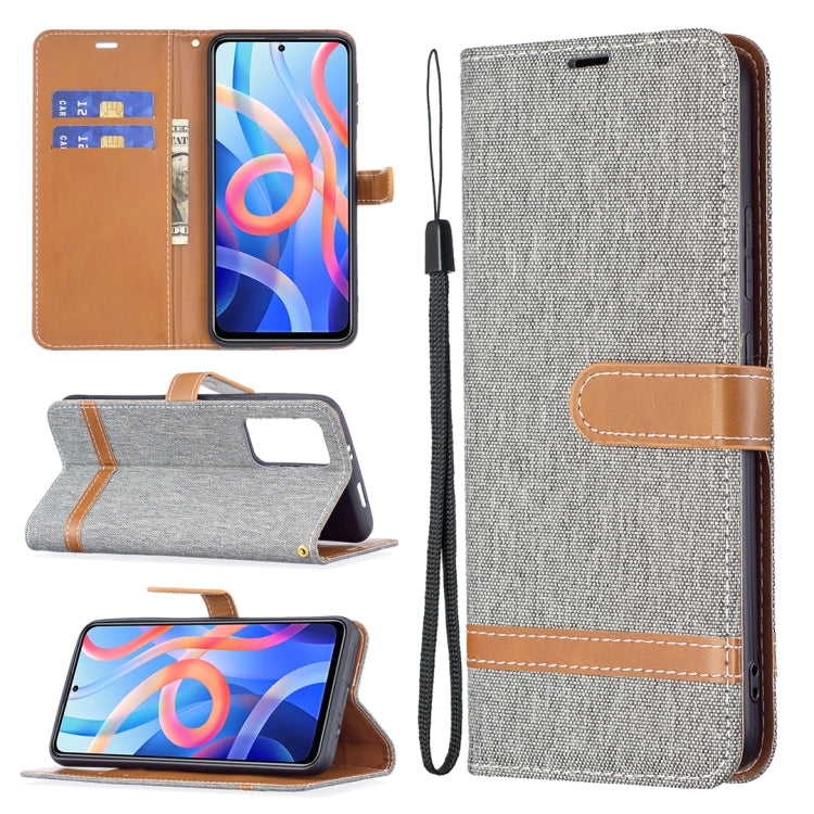 Custodia portafoglio in pelle denim per Xiaomi Redmi Note 11 5G