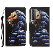 Custodia per cellulare in pelle a vibrazione orizzontale con disegno colorato 3D, For Samsung Galaxy S21 FE 5G