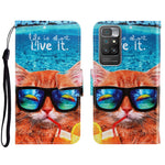 Custodia portafoglio in pelle con slot carte per Xiaomi Redmi 10