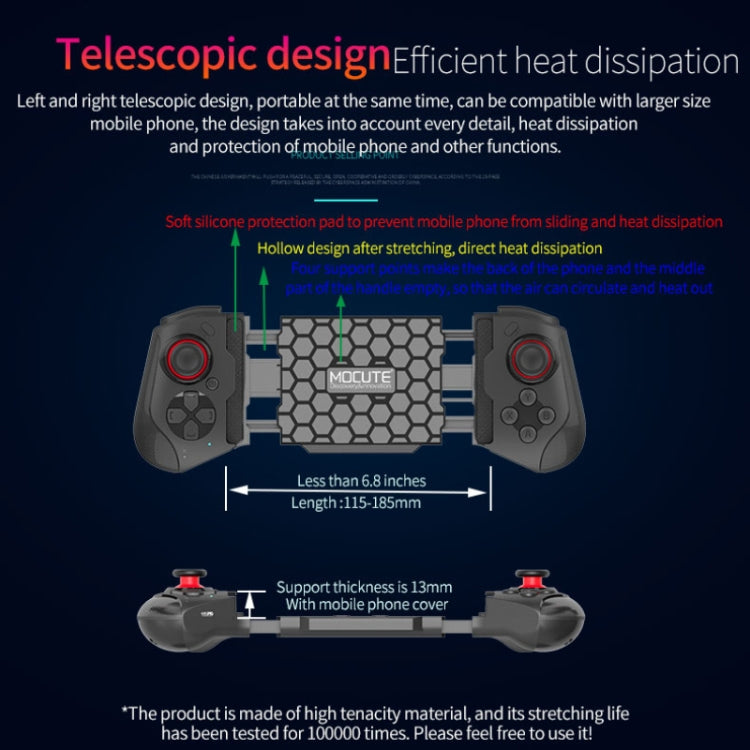MOCUTE 060 Stretch Dual Joystick Bluetooth Gamepad per Android e iOS, Red+Blue