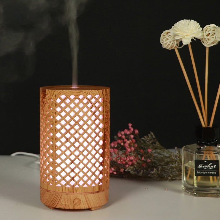 Umidificatore ad ultrasuoni per macchina per aromaterapia con olio essenziale in legno con motivo a foresta scavata da 200 ml, AU Plug, USB, UK Plug, US Plug