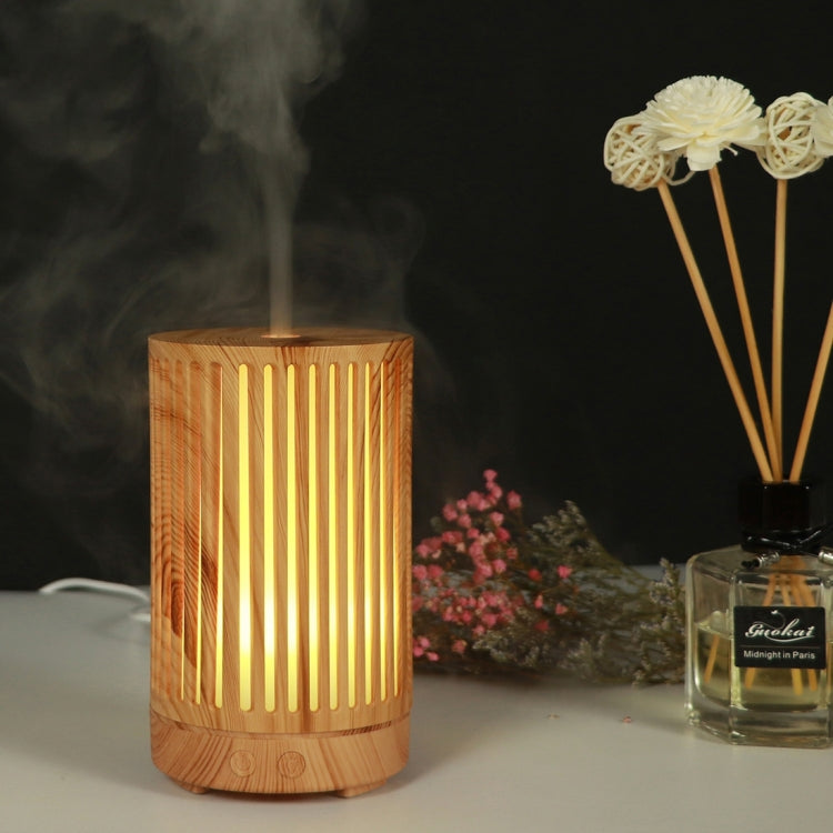 Umidificatore ad ultrasuoni per macchina per aromaterapia con olio essenziale in legno con motivo a foresta scavata da 200 ml, AU Plug, USB, UK Plug, US Plug