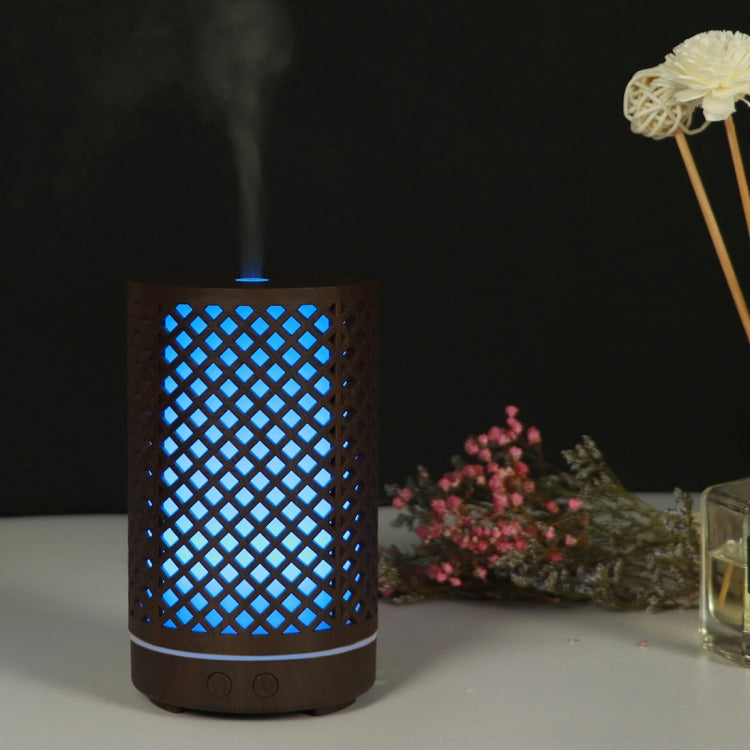 Umidificatore ad ultrasuoni per macchina per aromaterapia con olio essenziale in legno con motivo a foresta scavata da 200 ml, AU Plug, USB, UK Plug, US Plug