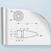 Punta dell'ago dello stilo da 2 pezzi per Apple Pencil 1/2, 2.0 Modified Round Pen Tip, 3.0 Extended Modified Pen Tip, 3.5 Standard Modified Pen Tip