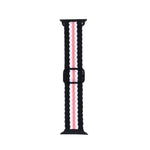 Cinturino in nylon intrecciato a righe regolabile per serie Apple Watch, 7 41mm / 6&SE&5&4 40mm / 3&2&1 38mm