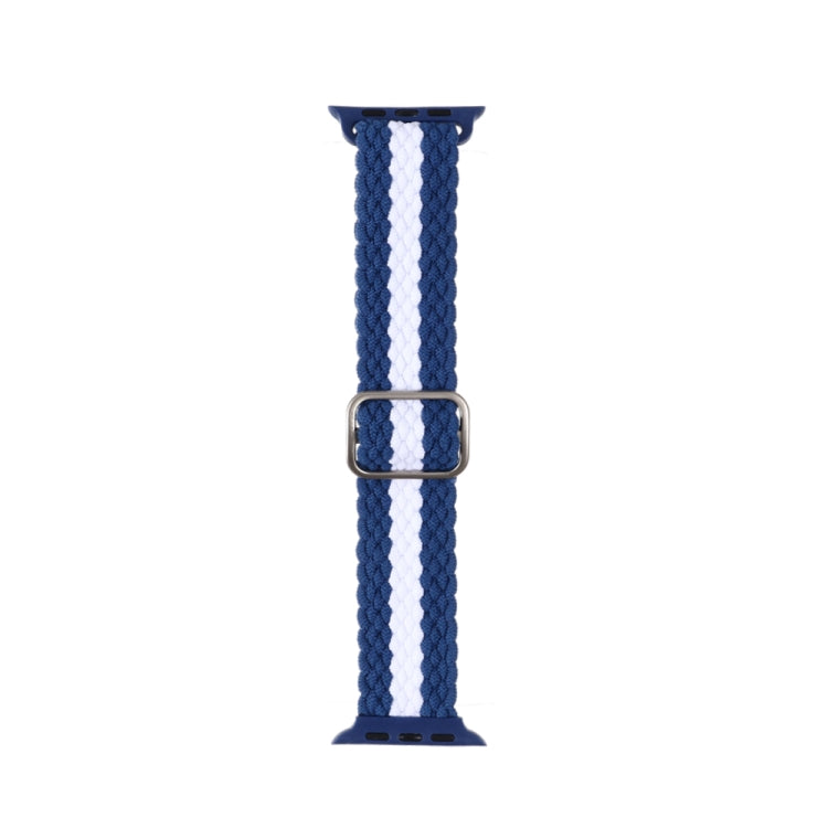 Cinturino in nylon intrecciato a righe regolabile per serie Apple Watch, 7 41mm / 6&SE&5&4 40mm / 3&2&1 38mm