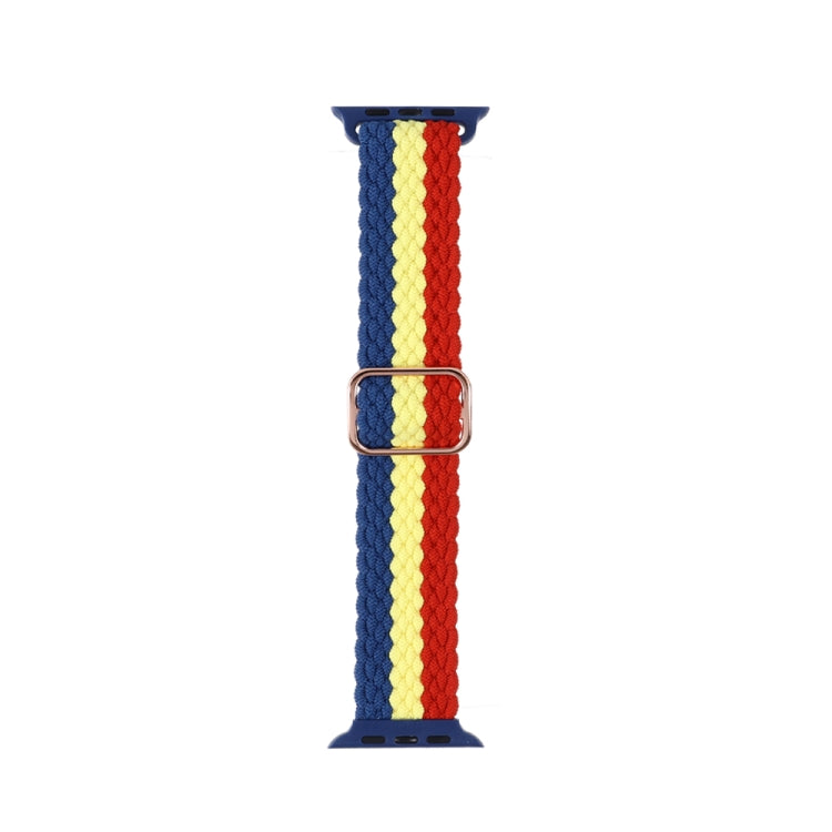 Cinturino in nylon intrecciato a righe regolabile per serie Apple Watch, 7 41mm / 6&SE&5&4 40mm / 3&2&1 38mm