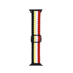Cinturino in nylon intrecciato a righe regolabile per serie Apple Watch, 7 41mm / 6&SE&5&4 40mm / 3&2&1 38mm