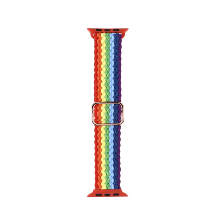 Cinturino in nylon intrecciato a righe regolabile per serie Apple Watch, 7 41mm / 6&SE&5&4 40mm / 3&2&1 38mm