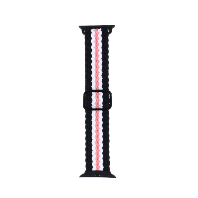 Cinturino in nylon intrecciato a righe regolabile per serie Apple Watch, 7 45mm / 6&SE&5&4 44mm / 3&2&1 42mm