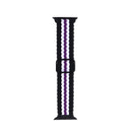 Cinturino in nylon intrecciato a righe regolabile per serie Apple Watch, 7 45mm / 6&SE&5&4 44mm / 3&2&1 42mm