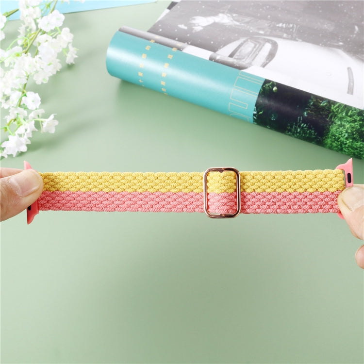 Cinturino in nylon intrecciato a righe regolabile per serie Apple Watch, 7 45mm / 6&SE&5&4 44mm / 3&2&1 42mm