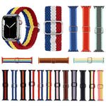 Cinturino in nylon intrecciato a righe regolabile per serie Apple Watch, 7 45mm / 6&SE&5&4 44mm / 3&2&1 42mm
