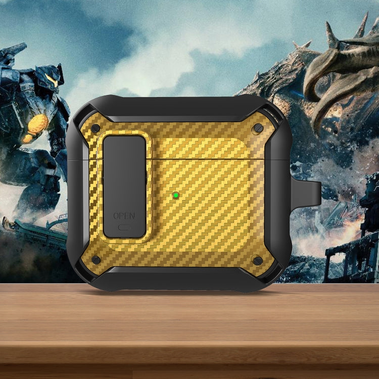 Bumblebee Custodia protettiva per auricolari in fibra di carbonio con interruttore per AirPods 3, For AirPods 3