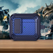 Bumblebee Custodia protettiva per auricolari in fibra di carbonio con interruttore per AirPods 3, For AirPods 3